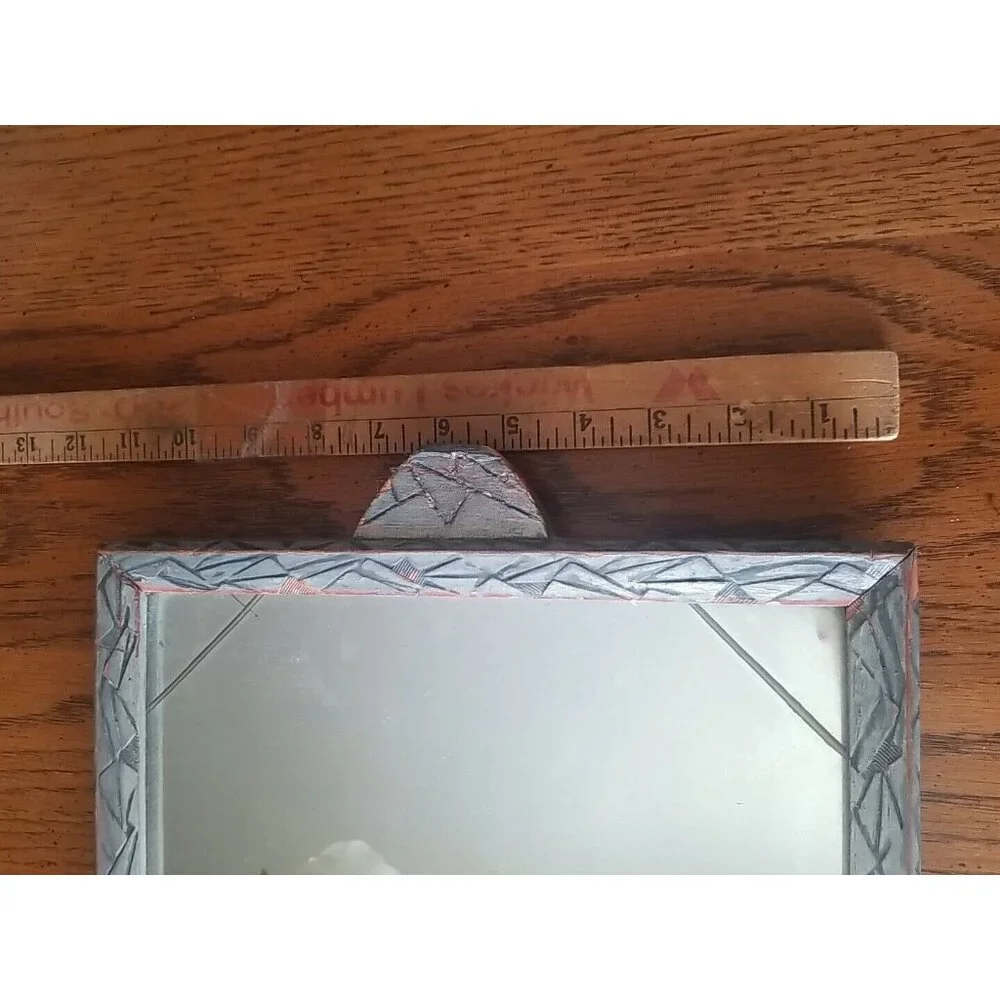 Vintage Mirrored Tray 11x17 Wooden Frame